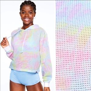 Victorias secret tie dye mesh crop hoodie Xs